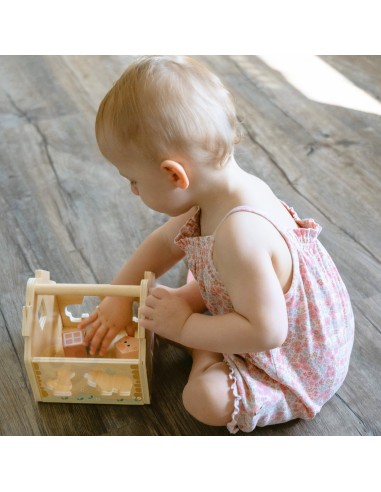 WOOPIE GREEN Wooden Farm Shape and Color Sorter 13 pcs.