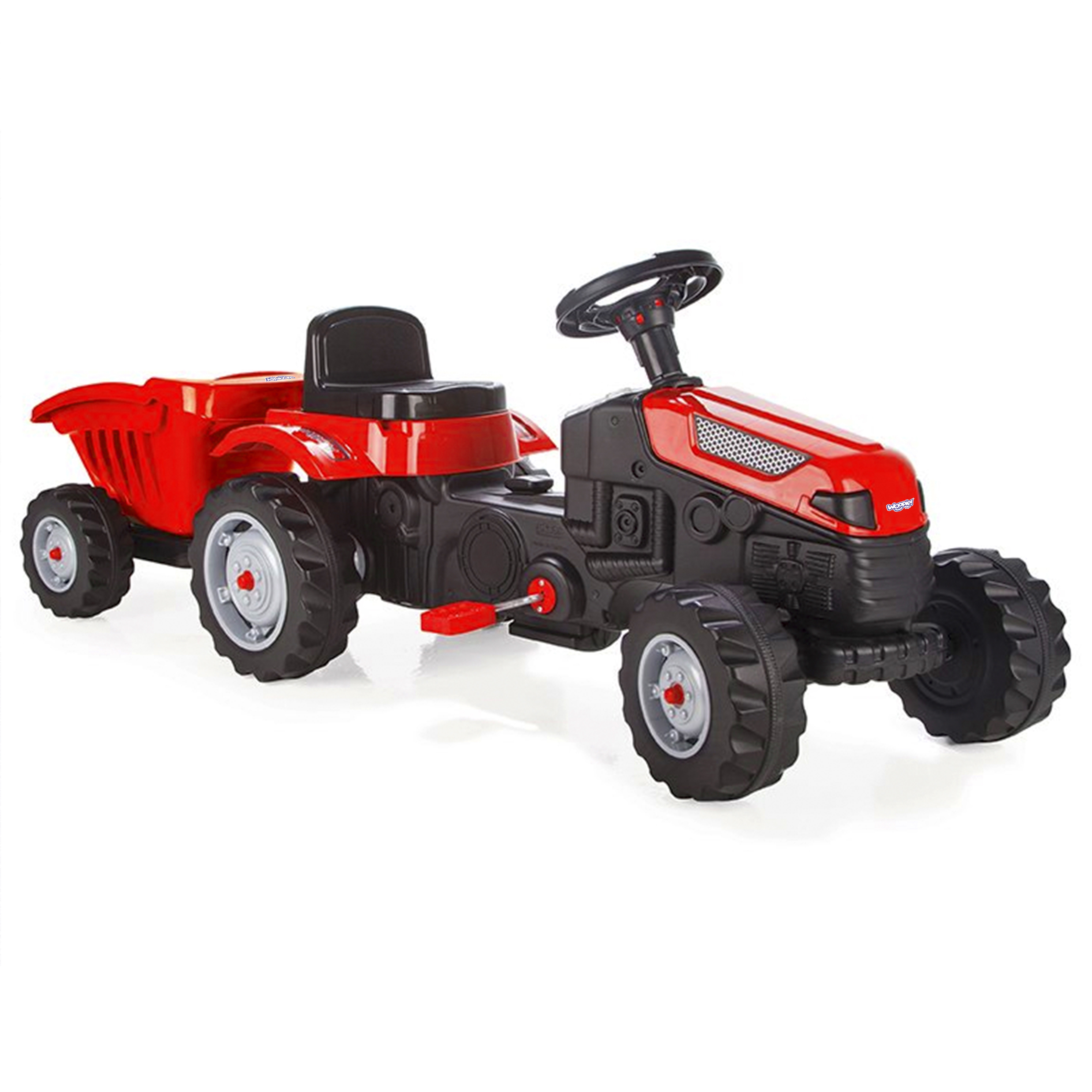 Traktor na pedały farmer gotrac maxi z przyczepą ciche koła