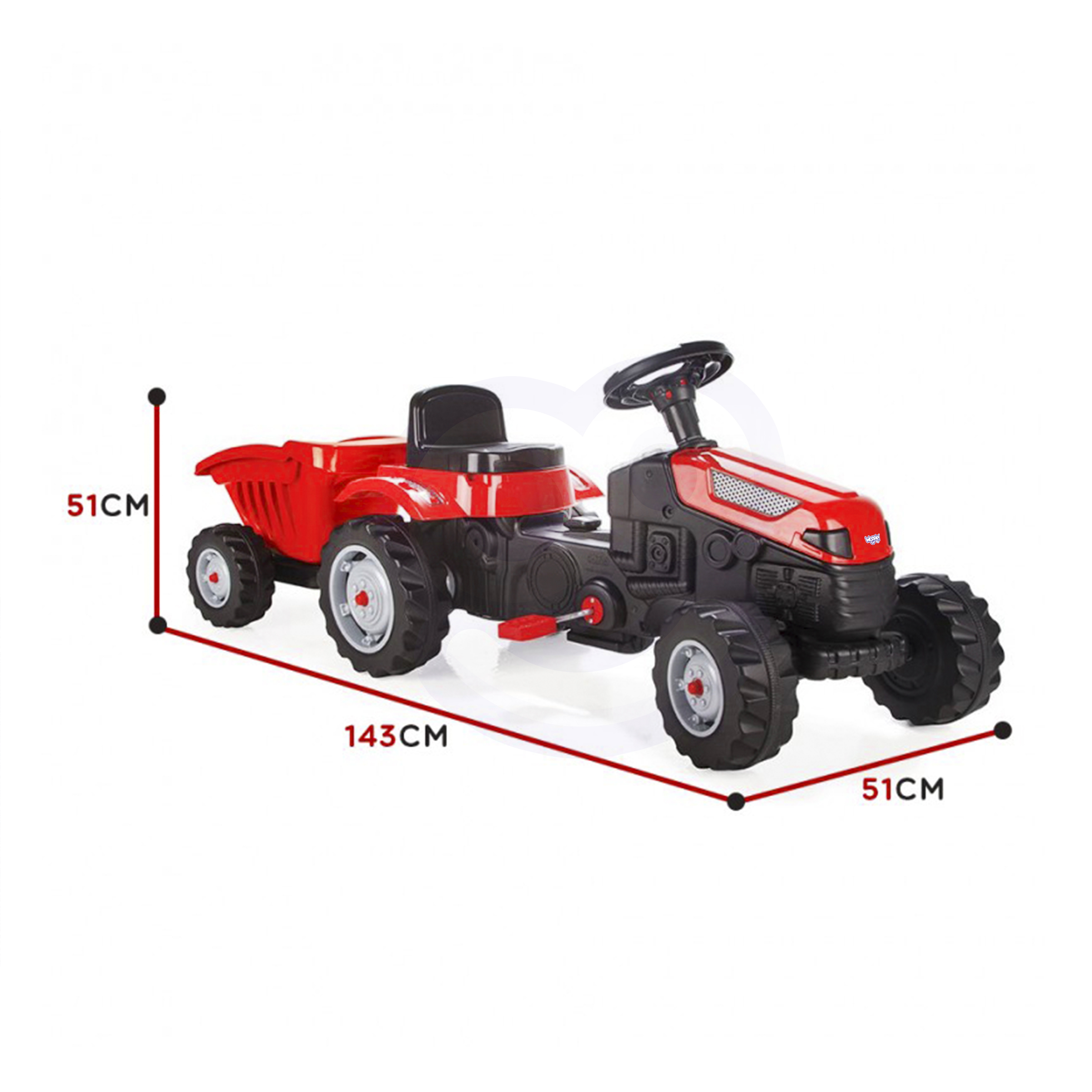 Traktor na pedały farmer gotrac maxi z przyczepą ciche koła