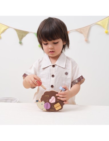VIGA Holzspielzeug Igel mit Schrauben Montessori – Kreatives Spielen