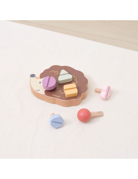 VIGA Wooden Hedgehog Toy with Screws Montessori - Creative Play