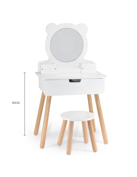 Großer weißer Kosmetiktisch mit Zubehör Viga – Set für Mädchen
