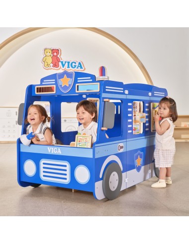 Großes VIGA Polizeiauto - Lernspielzeug aus Holz für Kinder