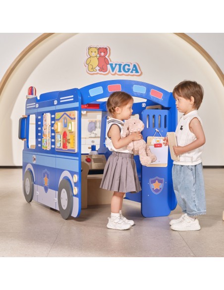 Großes VIGA Polizeiauto - Lernspielzeug aus Holz für Kinder
