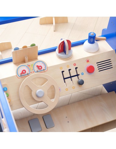 Großes VIGA Polizeiauto - Lernspielzeug aus Holz für Kinder