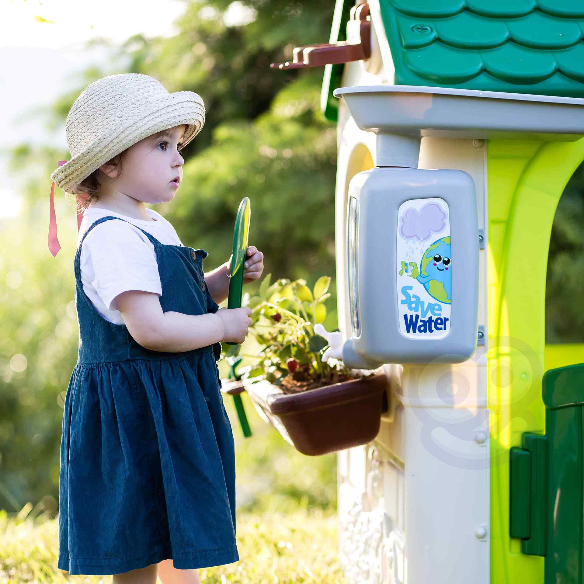 Domek ogrodowy eco karmnik segregacja odpadów imitacja panelu słonecznego