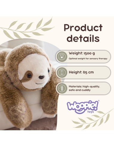 Woopie Belastungs-Plüschtier Faultier 65 cm – Hit für Jugendliche und Erwachsene