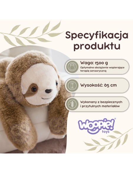 Woopie Belastungs-Plüschtier Faultier 65 cm – Hit für Jugendliche und Erwachsene
