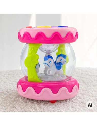 3-in-1 Musical Drum for Babies + Crawling Roller