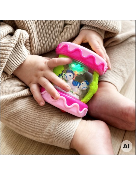 3-in-1 Musical Drum for Babies + Crawling Roller