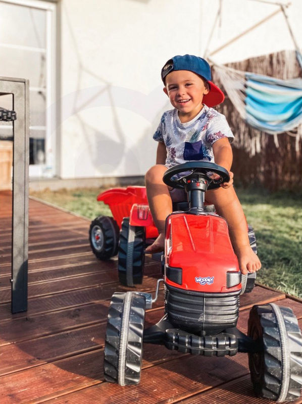 WOOPIE Traktor na Pedały Farmer GoTrac MAXI z Przyczepą Ciche Koła