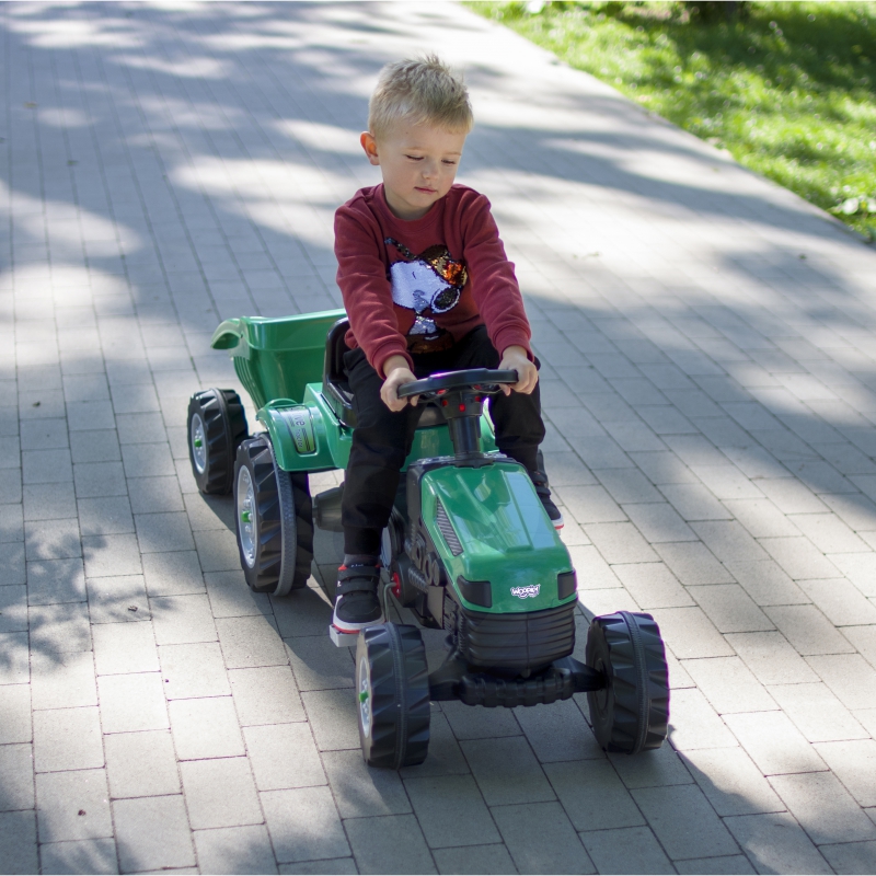 WOOPIE Traktor na Pedały Farmer GoTrac MAXI z Przyczepą Ciche Koła