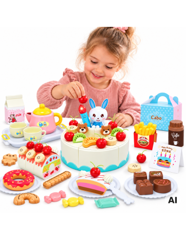 Woopie Birthday Cake Slicer Set 85 Pieces - Toy
