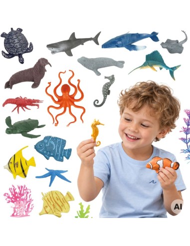 WOOPIE Set Figuren Meerestiere 33 Stk. - Spielzeug für Kinder