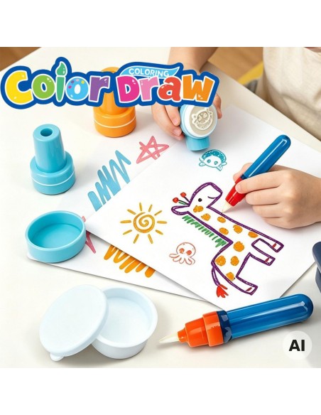 Woopie Magic Painting Set - Marker and Stamps