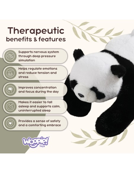 WOOPIE Panda-Teddybär, sensorisches, gewichtetes Plüschtier, 2,5 kg, für einen erholsamen Schlaf