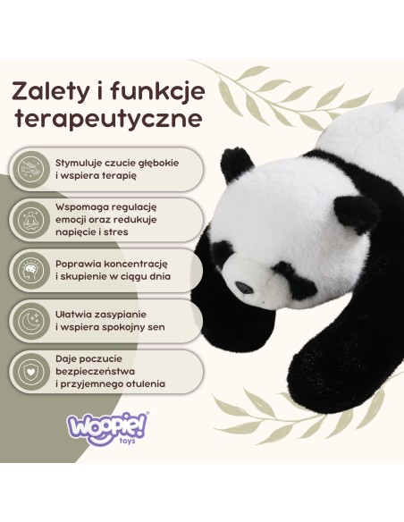 WOOPIE Panda meškiukas su sensoriniu svoriu, 2,5 kg, raminančiam miegui