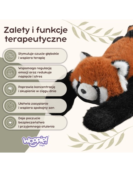 WOOPIE Red Panda Teddy Bear Sensory Weighted Plush Toy 1.5kg For Soothing Sleep