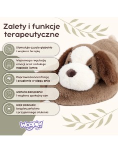 WOOPIE Sensorisches Hunde-Plüschtier mit Gewicht (1,5 kg) für einen erholsamen Schlaf 2