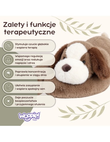 WOOPIE sensorinis šuns svorio pliušinis žaislas 1,5 kg raminančiam miegui