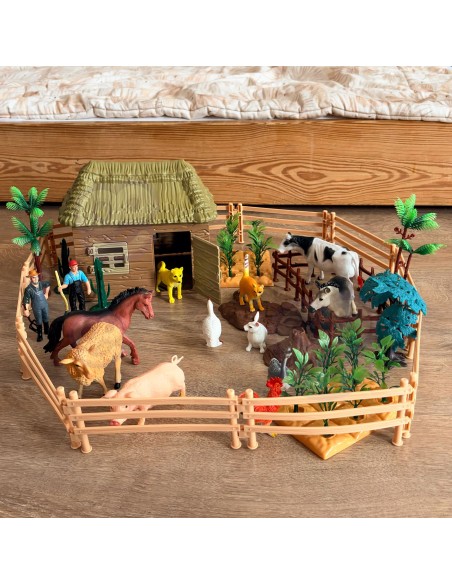 Große Farm mit Tieren 63-tlg. Figuren und Gehege 3+