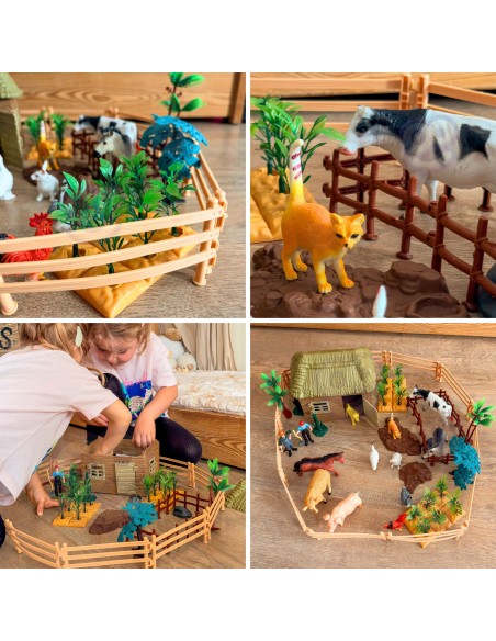 Große Farm mit Tieren 63-tlg. Figuren und Gehege 3+