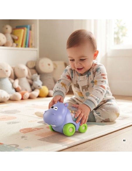 Nilpferd-Rasselauto für Kinder, interaktiv, WOOPIE