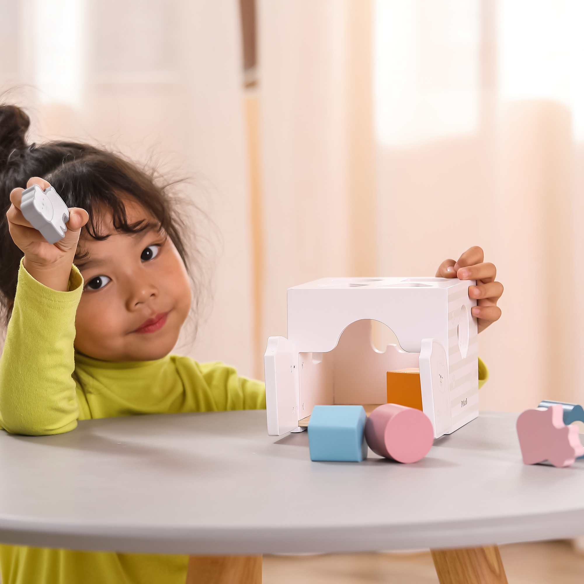 Polarb sorter edukacyjny grzechoczące klocki montessori