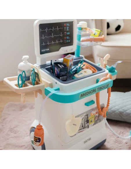 Educational Doctor's Trolley Little Doctor EKG Sound Light 26pcs