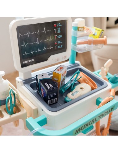 Educational Doctor's Trolley Little Doctor EKG Sound Light 26pcs