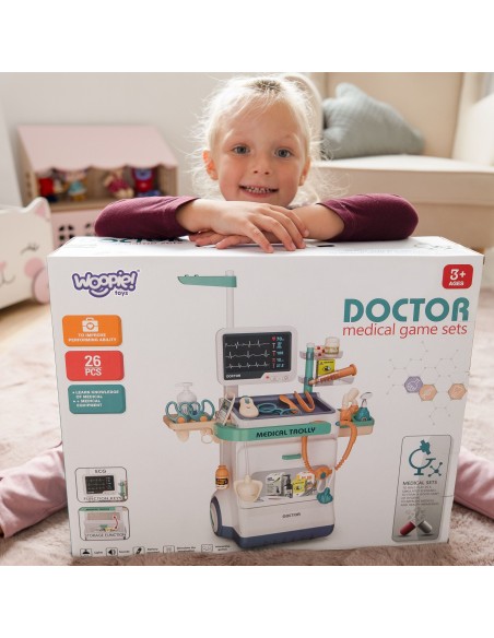 Educational Doctor's Trolley Little Doctor EKG Sound Light 26pcs