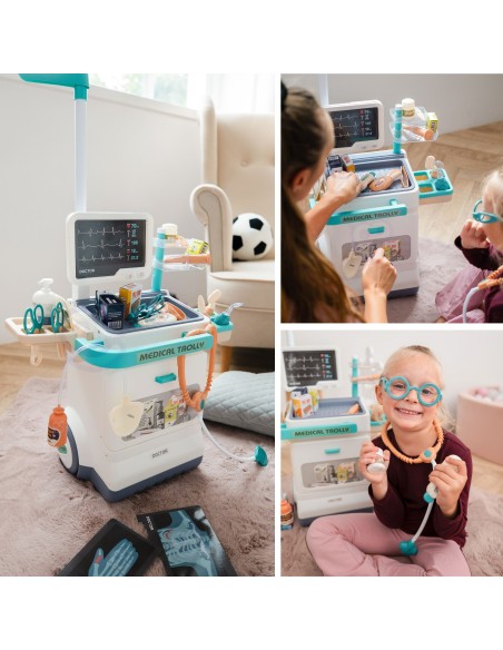 Educational Doctor's Trolley Little Doctor EKG Sound Light 26pcs
