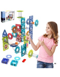 3D Magnetic Blocks 113 Pieces Ball Track Educational Fun 2
