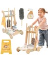 VIGA Wooden Cleaning Cart - 11-piece Set for Children