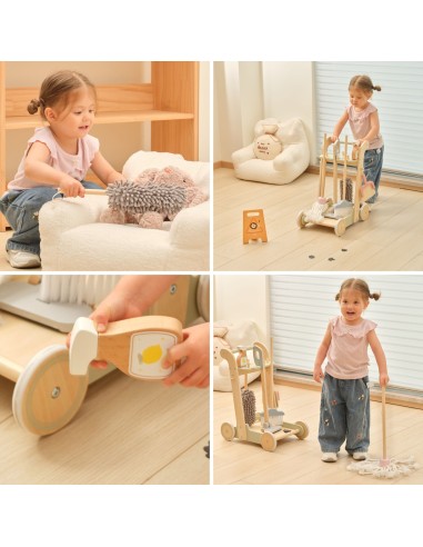 Holz-Reinigungwagen VIGA – Set 11-tlg. für Kinder