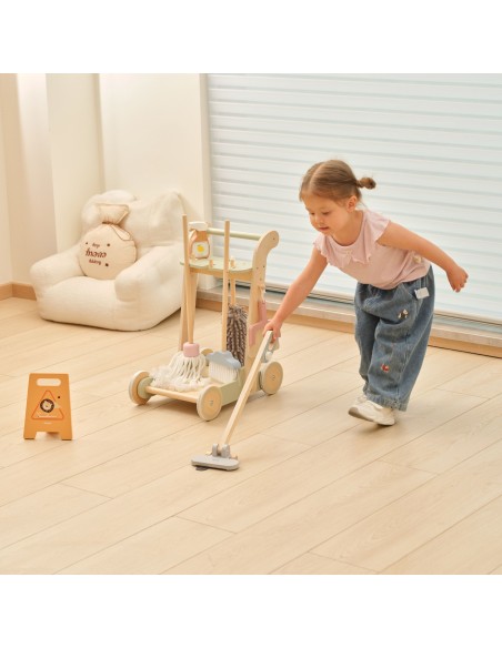 Holz-Reinigungwagen VIGA – Set 11-tlg. für Kinder