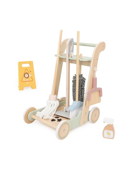 Holz-Reinigungwagen VIGA – Set 11-tlg. für Kinder