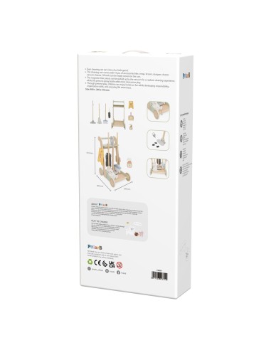 VIGA Wooden Cleaning Cart - 11-piece Set for Children