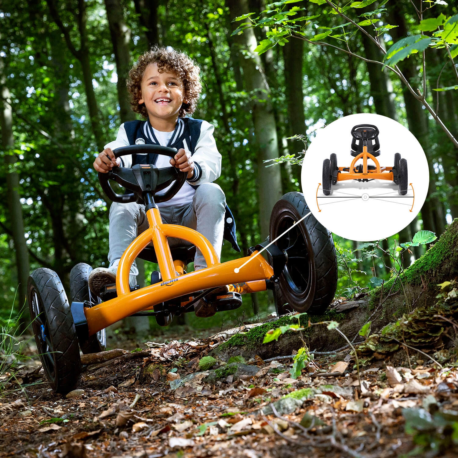 Gokart na pedały buddy b-orange do 50 kg