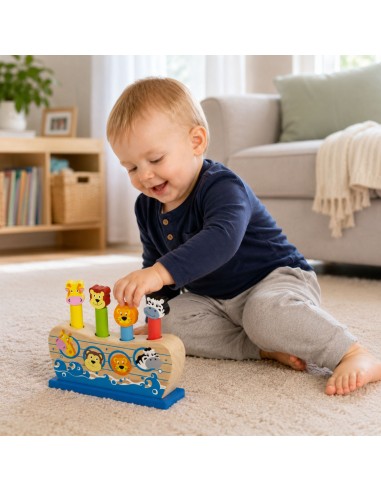 VIGA Wooden Jumping Animals Noah's Ark - fun and education