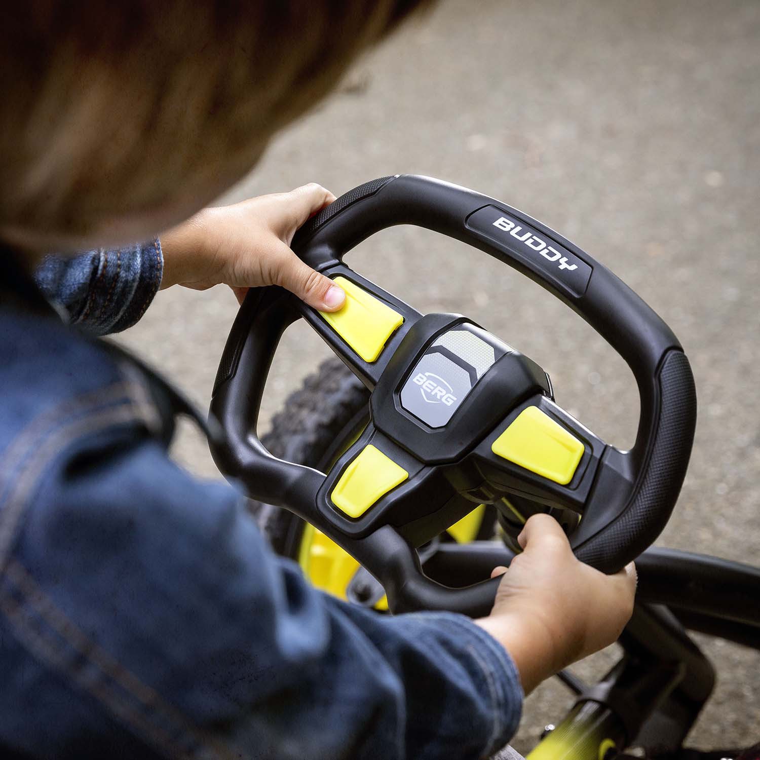 Gokart na pedały buddy cross żółty od 3 do 8 lat do 50 kg nowy model