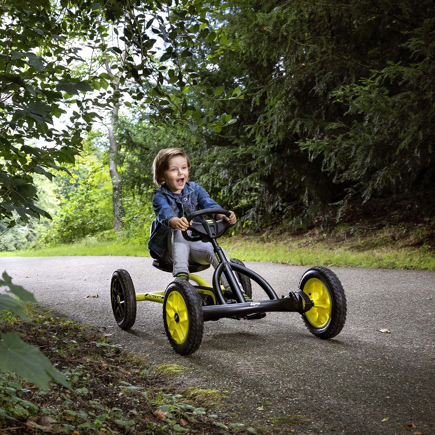 Gokart na pedały buddy cross żółty od 3 do 8 lat do 50 kg nowy model