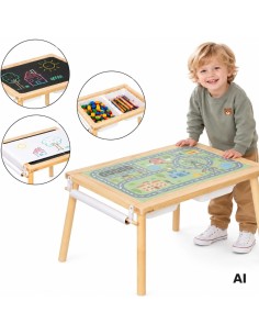 Woopie Wooden Activity Table - Chalkboard Map
