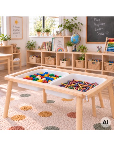 Woopie Wooden Activity Table - Chalkboard Map