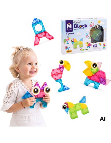 WOOPIE Klocki Magnetyczne M Block 21 el. – Kreatywna Zabawa