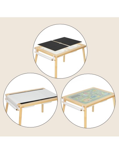 Woopie Wooden Activity Table - Chalkboard Map