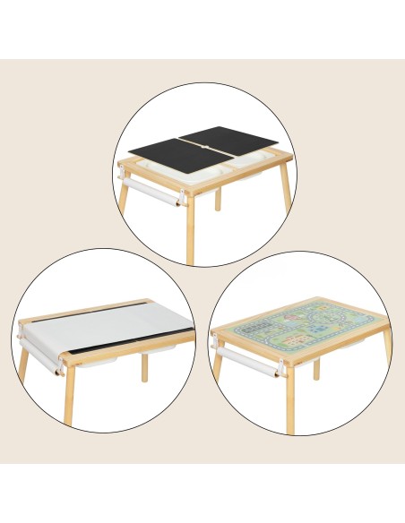 Woopie Wooden Activity Table - Chalkboard Map