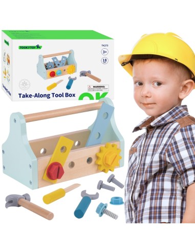 Tooky Toy Toolbox - Wooden Set for Toddlers