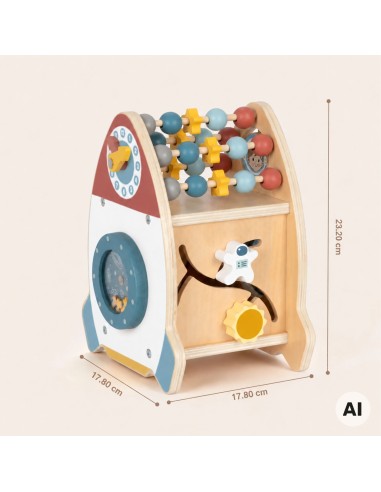 TOOKY TOY Kosmische Rakete Aktivitätssorter & Labyrinth aus Holz