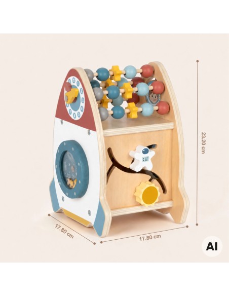 TOOKY TOY Space Rocket Activity Sorter Wooden Maze